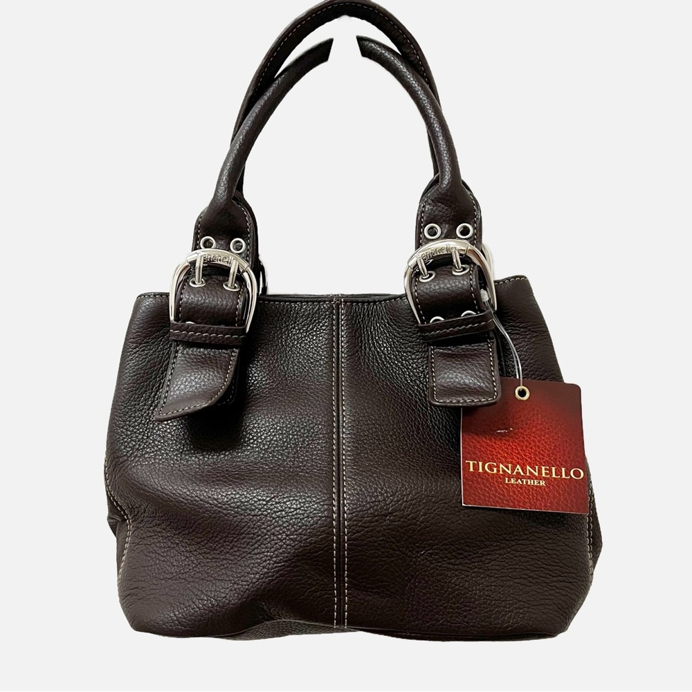 TIGNANELLO LEATHER Perfect 10 French Tote Bag - Brown. NWT
